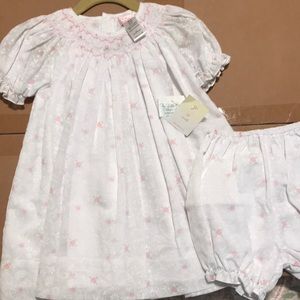 NWT 18 mo Petit Ami White Smocked Dress